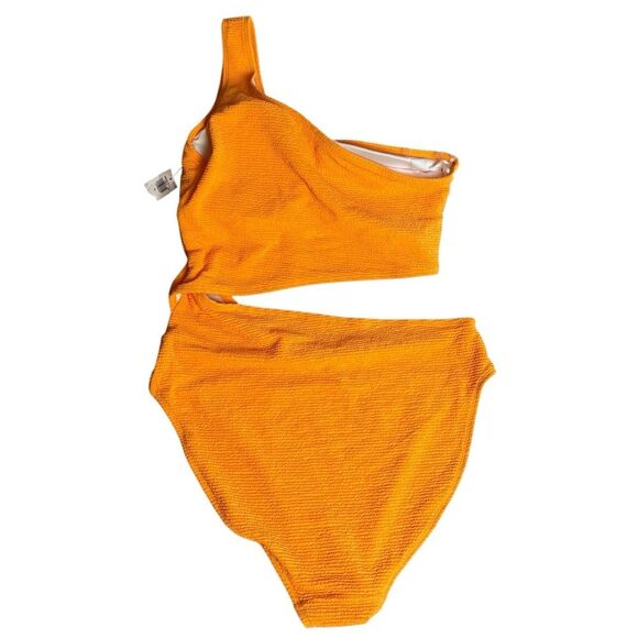 Old Navy Textured Cutout One Piece Swimsuit Citrus Orange Size XL NEW - Picture 5 of 13